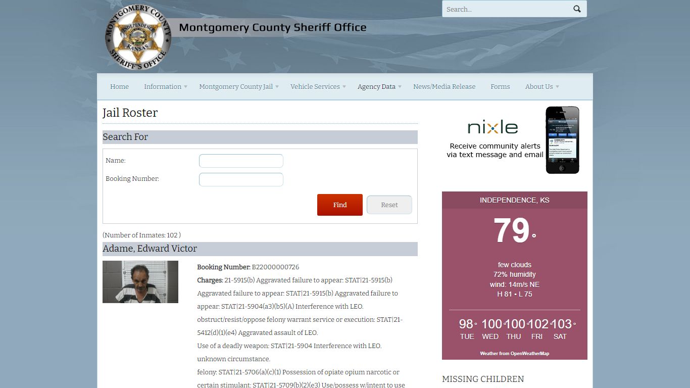 Jail Roster | Montgomery County Sheriff's Office Website